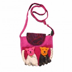 Pink Cat Saddle Bag