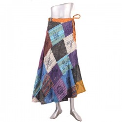 Bohemian Patchwork Wrap Skirt
