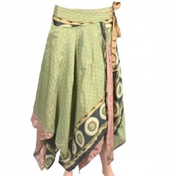 Reversible Silk Wrap Skirt