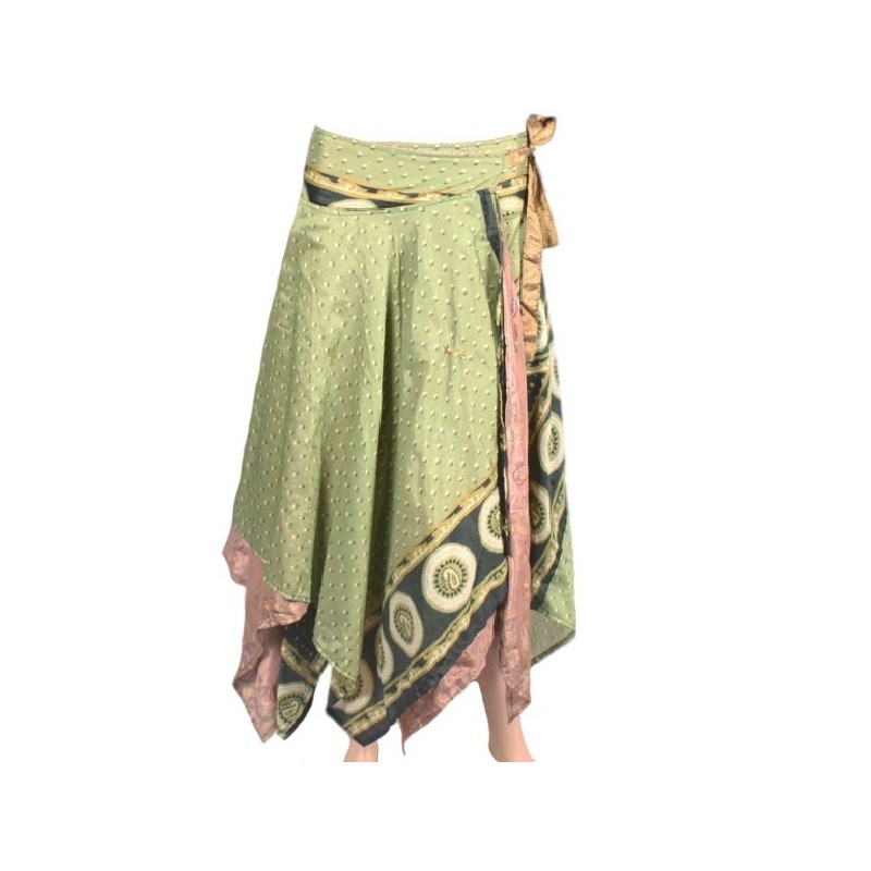 reversible silk wrap skirt
