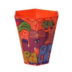 Hand Painted Elephant Basket