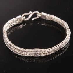 Silver Double Plaited Bracelet