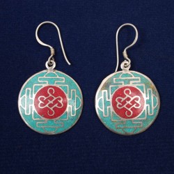 Round Turquoise Ear Rings