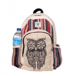 Owl Printed Hemp Bag