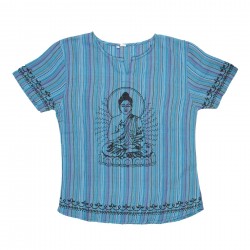 Striped Top with Buddha Print
