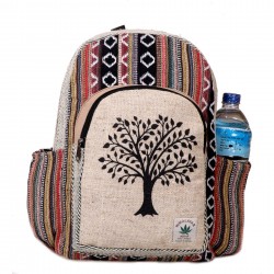 Hemp Backpack with Tree Print