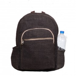 Simple Black Hemp Backpack