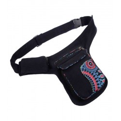 Black Boho Fanny Pack with...